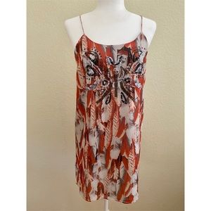 Sweet Rain feather dress with beaded detail